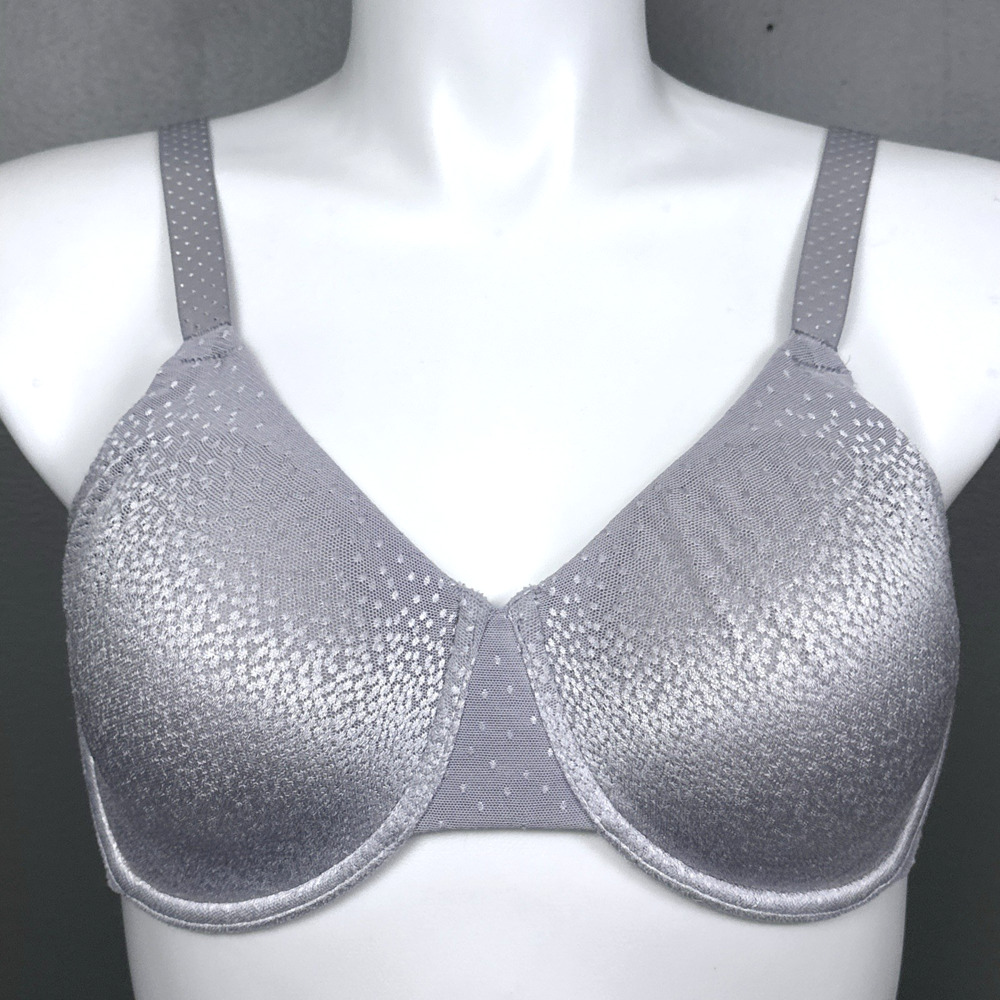 Wacoal 42C 855303 Back Appeal Underwire Back Smoothing Bra Silver Gray Unlined